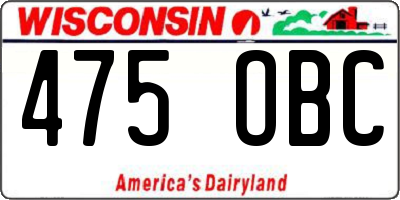 WI license plate 475OBC