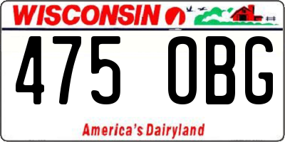 WI license plate 475OBG