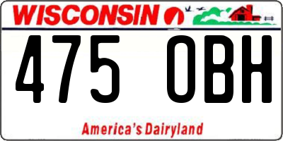 WI license plate 475OBH