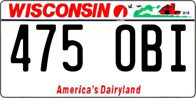 WI license plate 475OBI