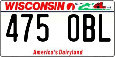 WI license plate 475OBL