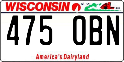 WI license plate 475OBN
