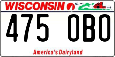 WI license plate 475OBO