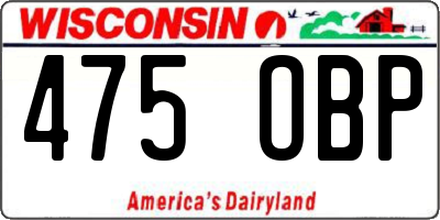 WI license plate 475OBP