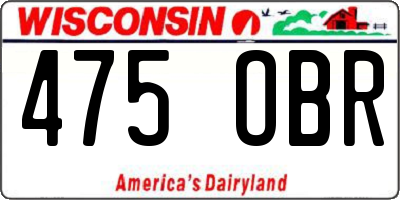 WI license plate 475OBR