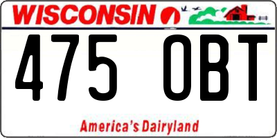 WI license plate 475OBT