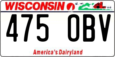 WI license plate 475OBV