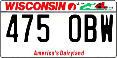 WI license plate 475OBW
