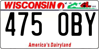 WI license plate 475OBY