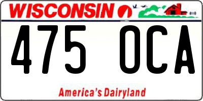 WI license plate 475OCA