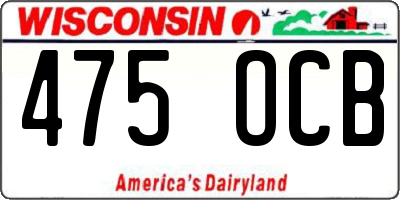 WI license plate 475OCB