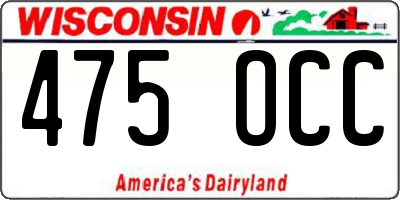 WI license plate 475OCC