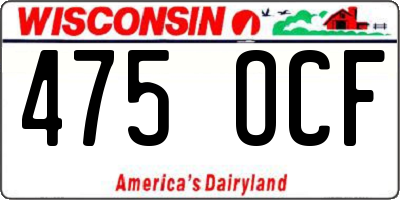 WI license plate 475OCF
