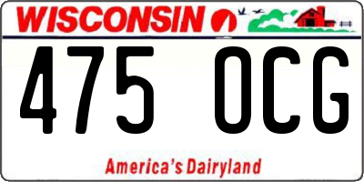 WI license plate 475OCG