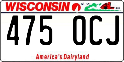 WI license plate 475OCJ
