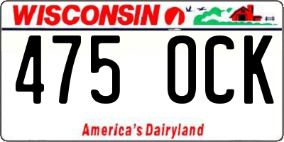 WI license plate 475OCK
