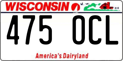 WI license plate 475OCL