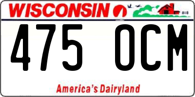 WI license plate 475OCM