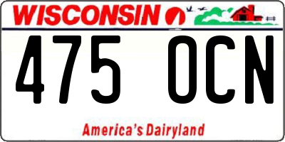WI license plate 475OCN
