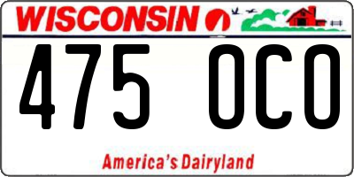WI license plate 475OCO