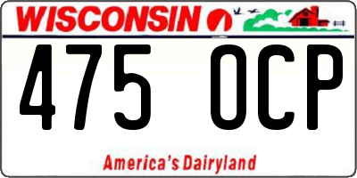 WI license plate 475OCP