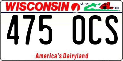 WI license plate 475OCS