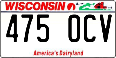 WI license plate 475OCV