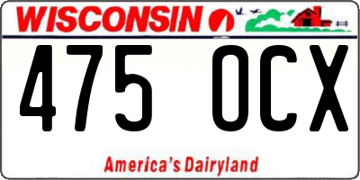WI license plate 475OCX