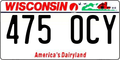 WI license plate 475OCY