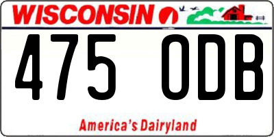 WI license plate 475ODB