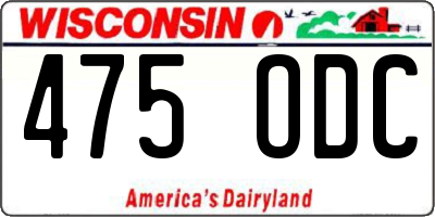WI license plate 475ODC