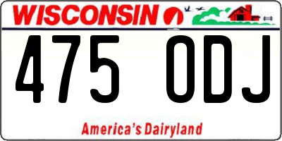WI license plate 475ODJ
