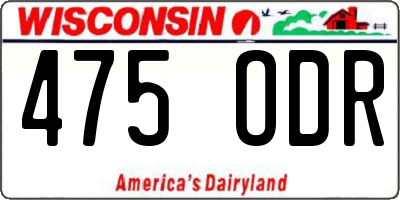 WI license plate 475ODR