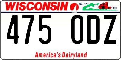 WI license plate 475ODZ