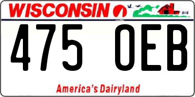 WI license plate 475OEB
