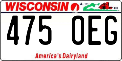 WI license plate 475OEG