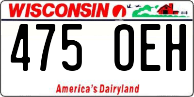 WI license plate 475OEH