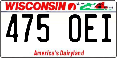 WI license plate 475OEI