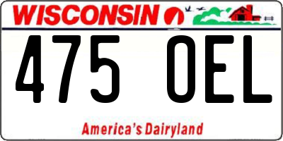 WI license plate 475OEL