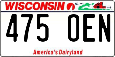 WI license plate 475OEN