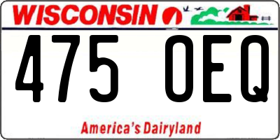 WI license plate 475OEQ