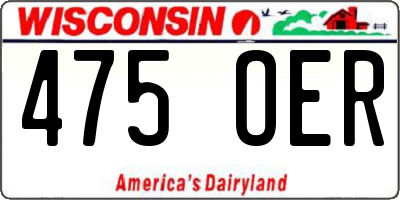 WI license plate 475OER