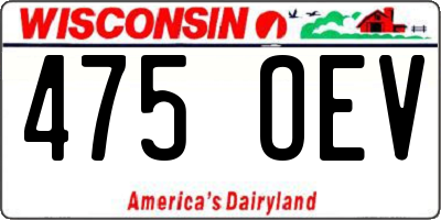 WI license plate 475OEV
