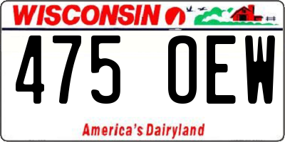 WI license plate 475OEW