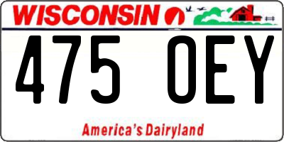 WI license plate 475OEY