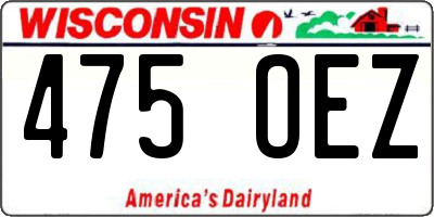 WI license plate 475OEZ