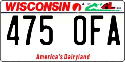 WI license plate 475OFA
