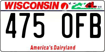 WI license plate 475OFB