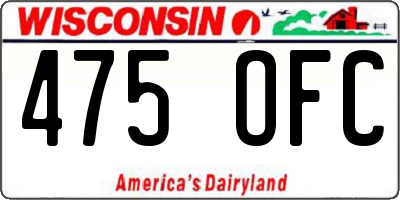 WI license plate 475OFC