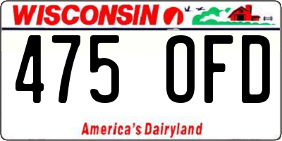 WI license plate 475OFD